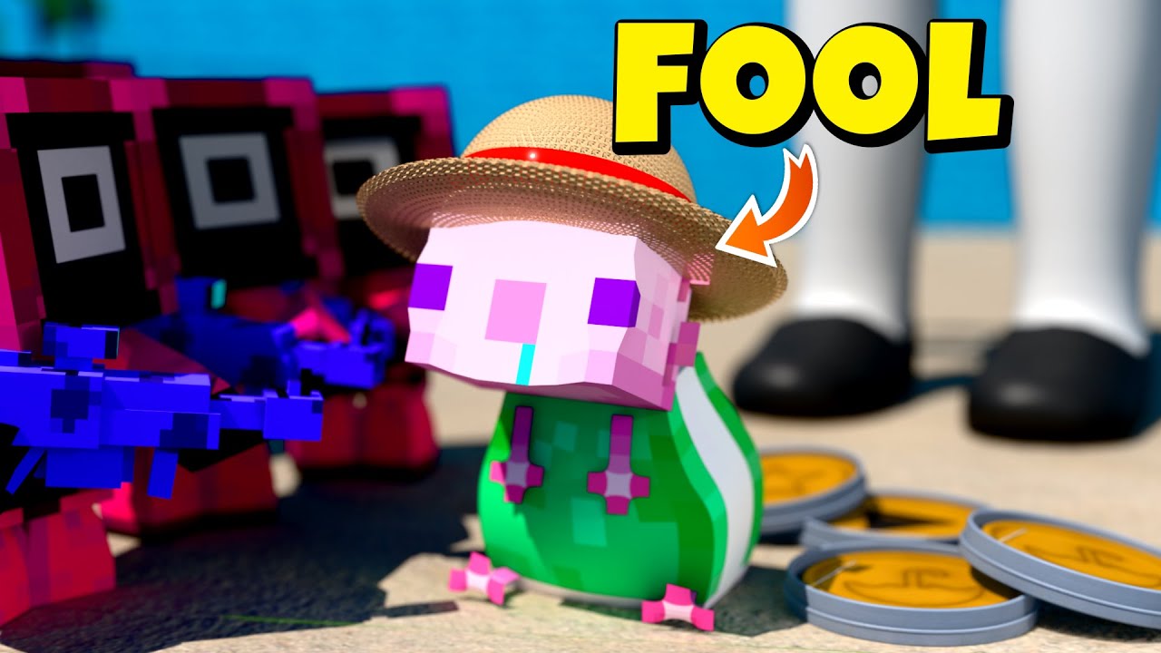 If The Foolish Axolotl is in Squid Game🤣 & Minecraft best funny animations!