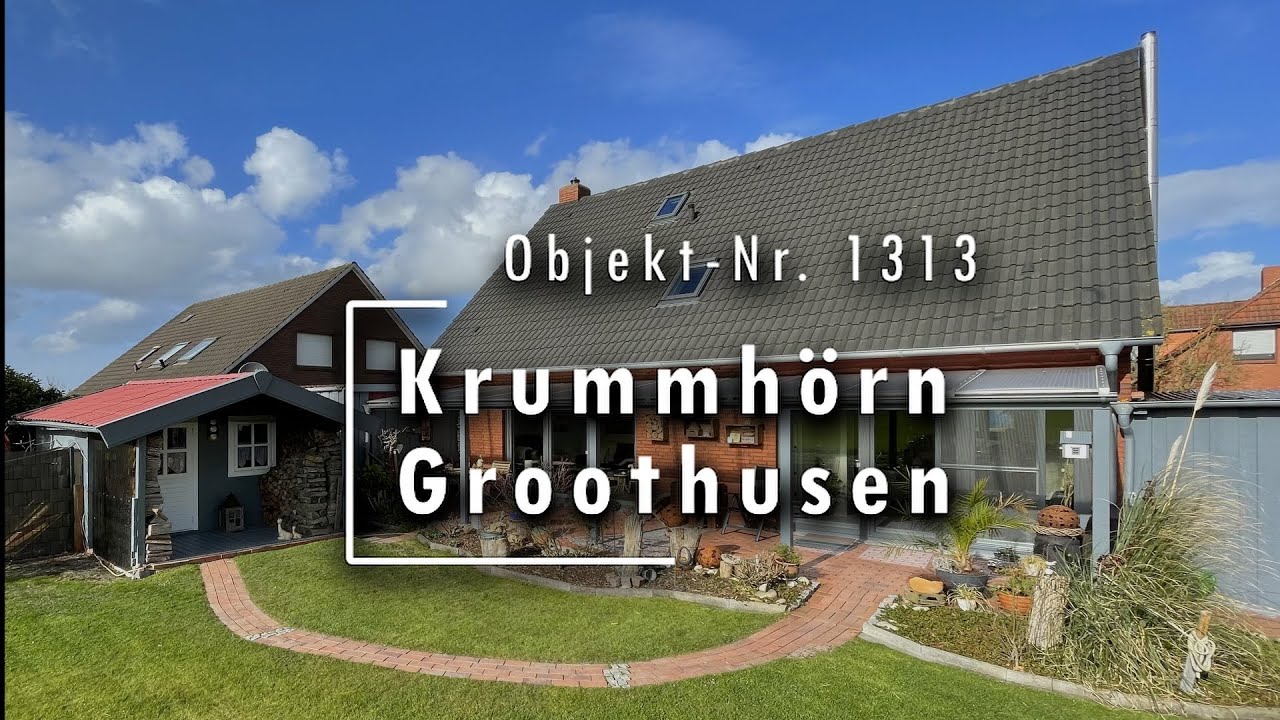 VERKAUFT!  Objekt 1313: Krummhörn, Groothusen: Mit Blick über die Felder: Modernisiertes EFH