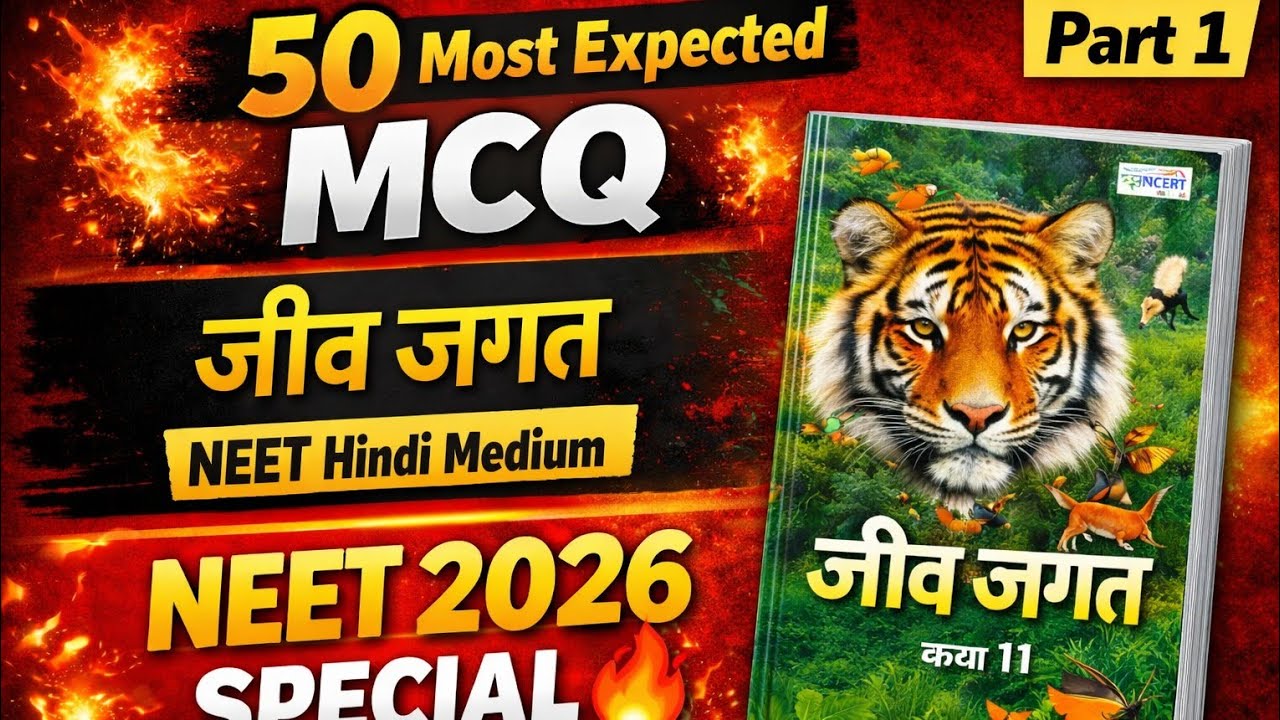 NEET Biology Hindi Medium MCQ | जीव जगत  | 50 Important Questions