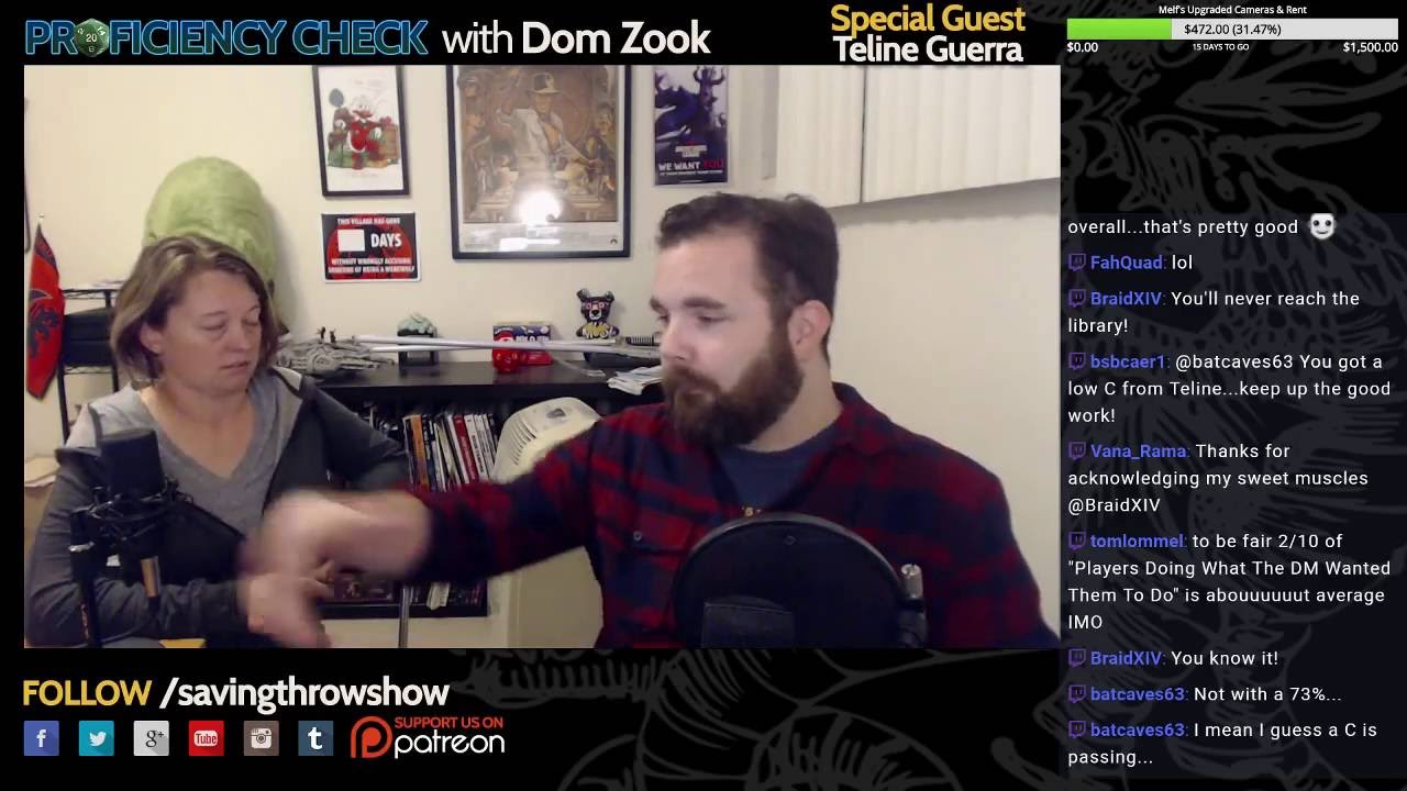 Proficiency Check with Dom Zook - Saving Throw chat!