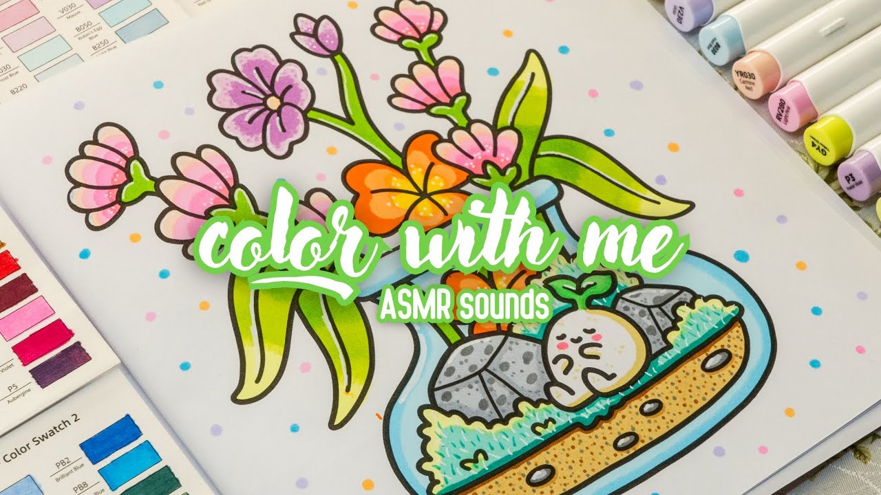 Color with me 🌷🍃 Floral Dreams from 'Into Gardens' by Coco Wyo with Ohuhu markers ✍🏻