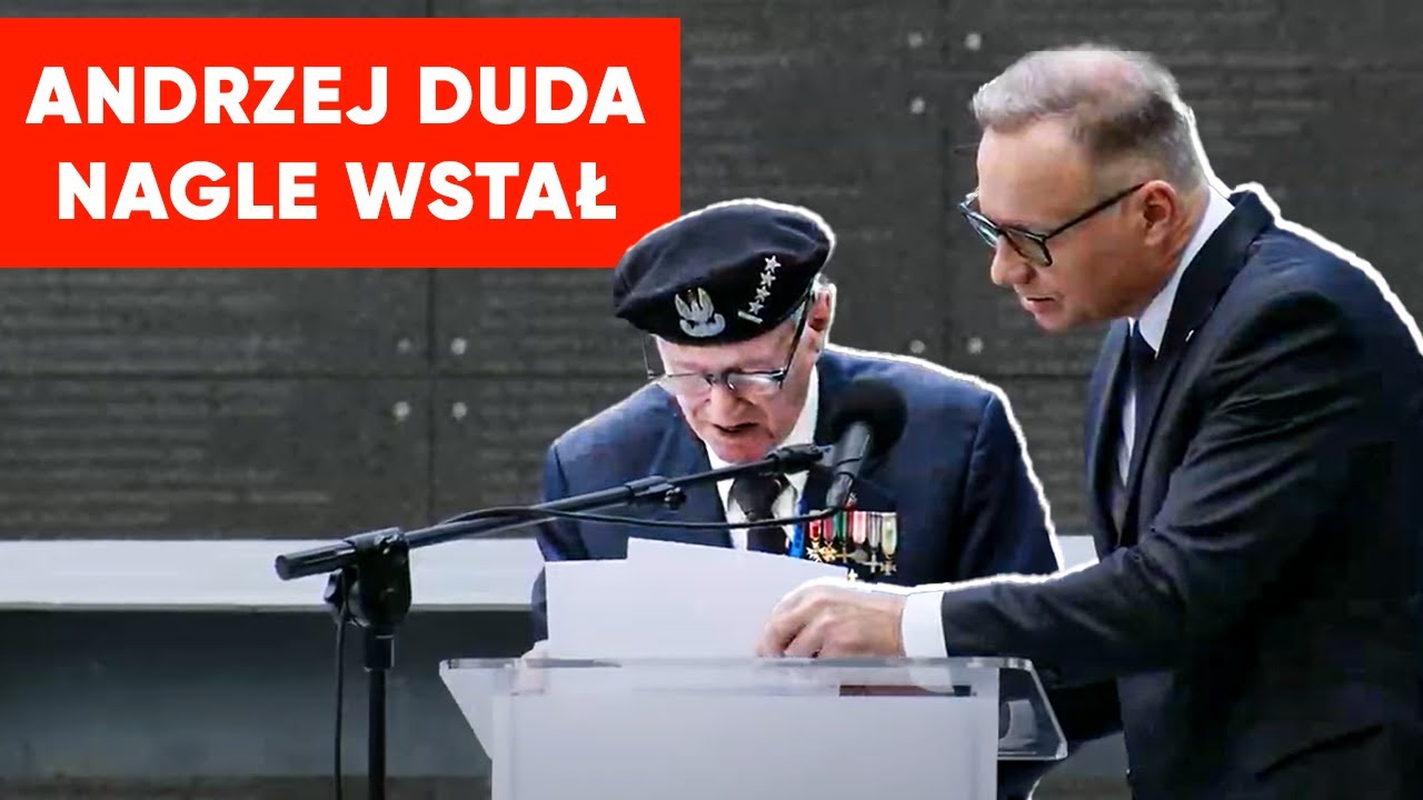 Rozczulający moment. Andrzej Duda nagle wstał. Pomógł Januszowi Komorowskiemu