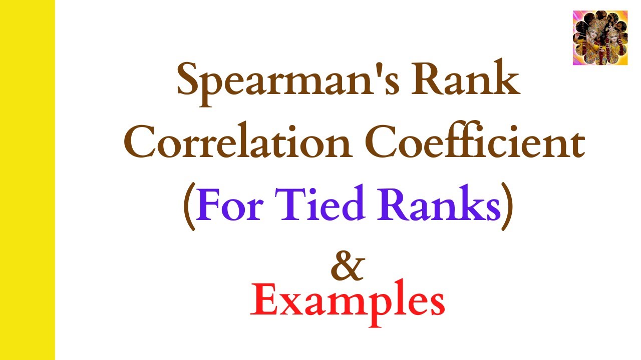 Rank correlation coefficient for tied rank||Example of rank correlation coefficient for repeatedrank