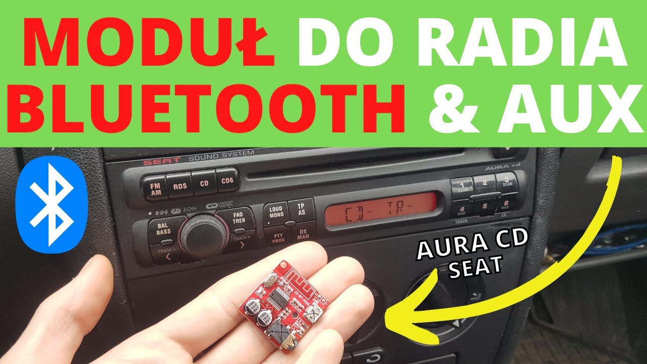 Radio samochodowe bluetooth AURA CD 2 II moduł audio do radia samochodowego montaż jak zamontować po