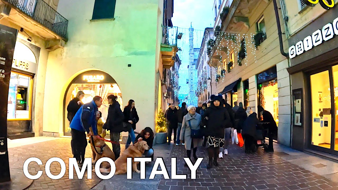 WALKING IN COMO ITALY CHRISTMAS SEASON 2022 IN 4K