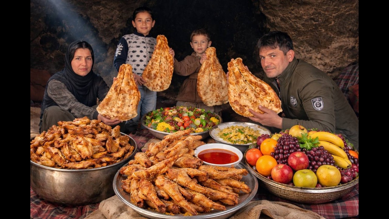 Surviving Mountain Cave Life  Cooking Chicken Feet & Tandoori Bread | Village Life of Afghanistan
