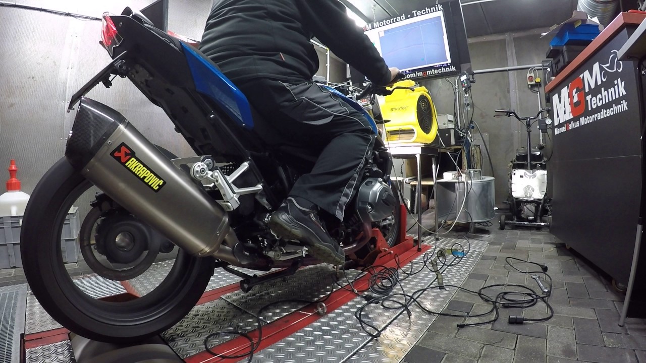MGM Technik BMW R1200R LC &acute;16 Full Akrapovic System ECU Remapping on Dyno