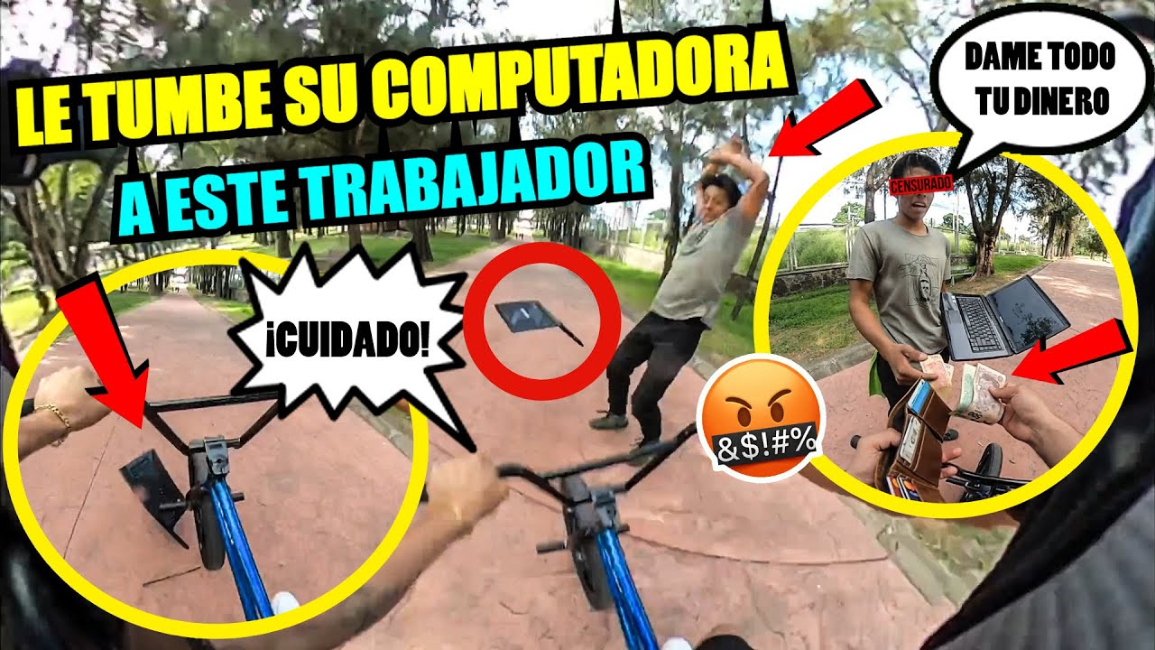 SE ME ATRAVESÓ EN PLENA BAJADA Y LE TUMBÉ SU COMPUTADORA 😰 *Esta fue su reacción* 😰