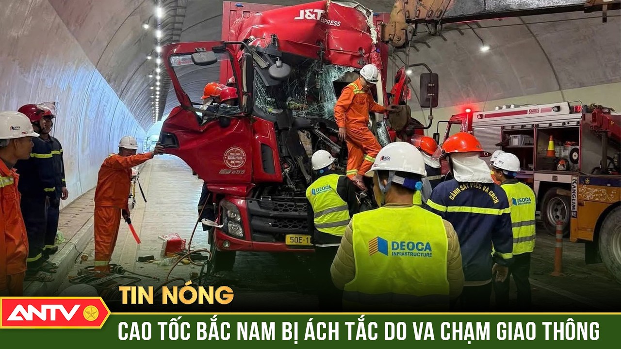 Ba ô tô va chạm tại hầm Đèo Bụt, cao tốc Bắc Nam bị ách tắc | ANTV