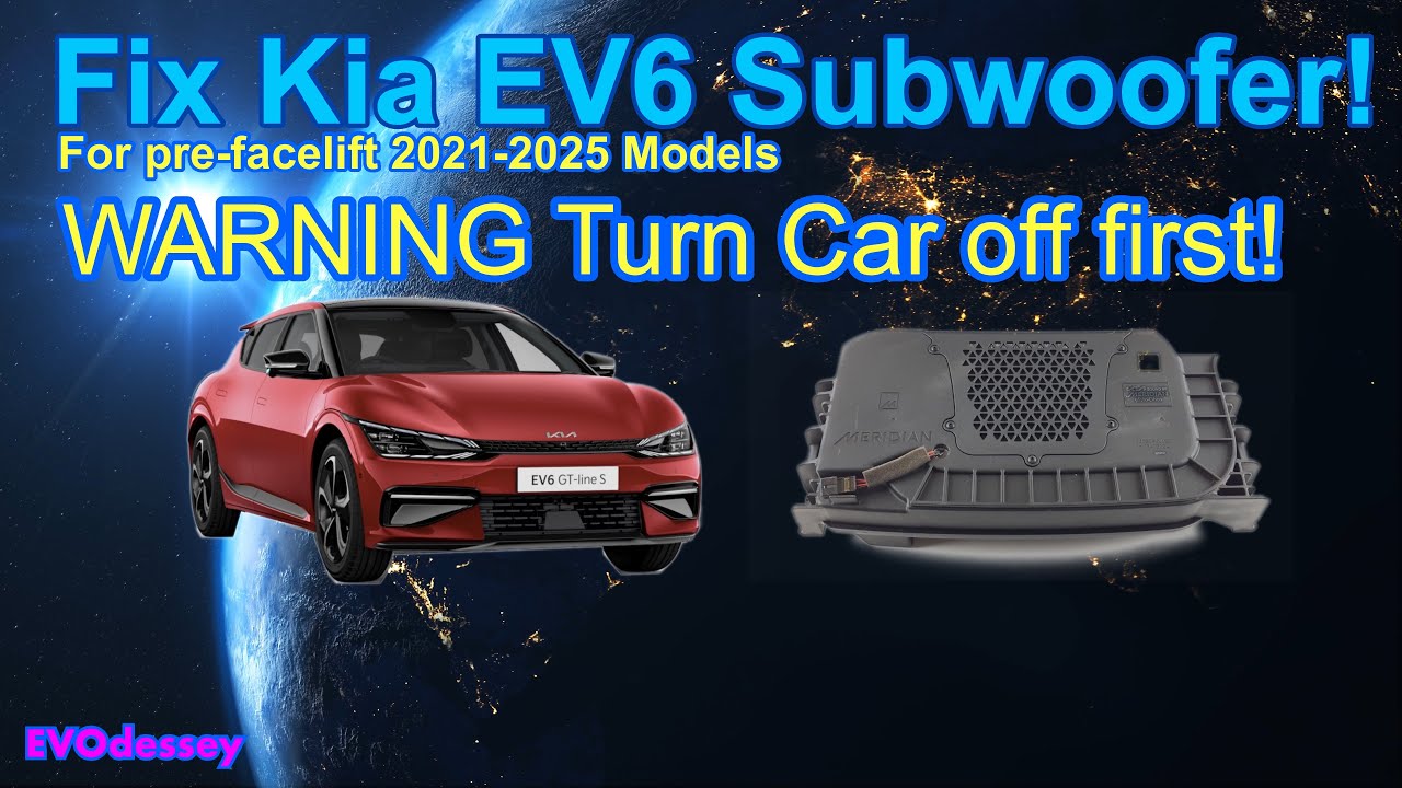 Ремонт сабвуфера Kia EV6 2021-24 Meridian &mdash; ⚠️ Перед попыткой выключите автомобиль и аудиосистему ⚠️