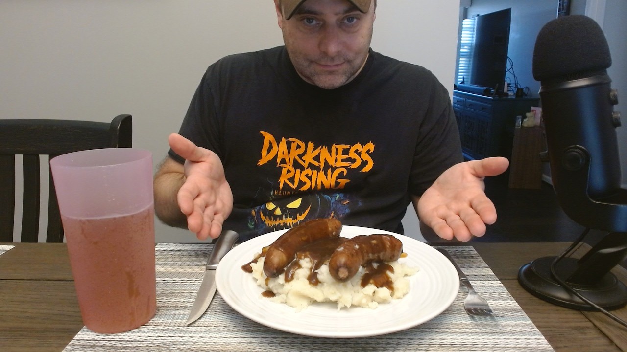 ASMR Eating Lunch (Bangers and Mash) and Rambling