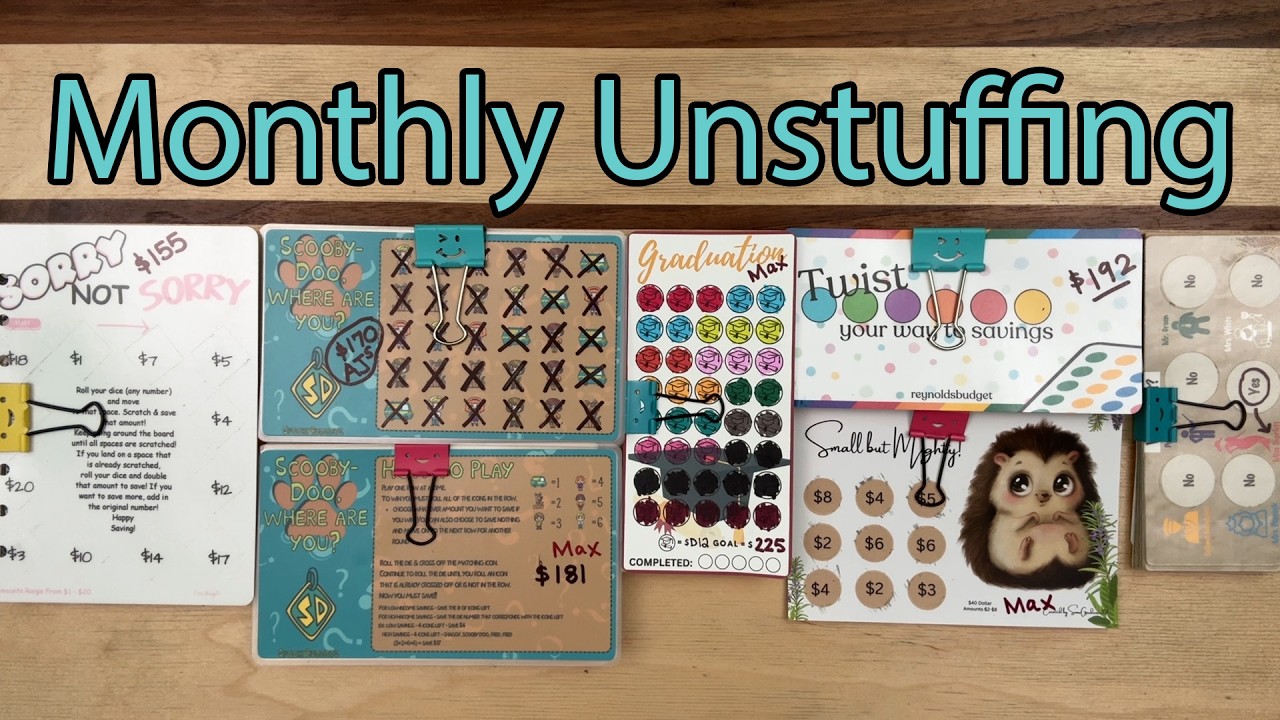 Vacation Recap w/photos! | Monthly Unstuffing of Finished Savings Challenges | Counting Cash | Goals