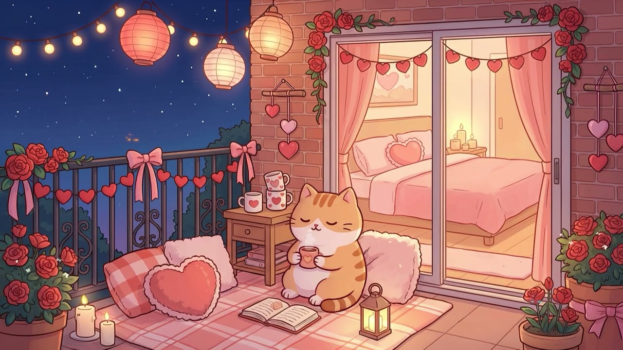 Cat Spring Evening Chill 🌙 Relaxing Lofi for Study Time 🎶 Cozy Beats to Focus & Relax
