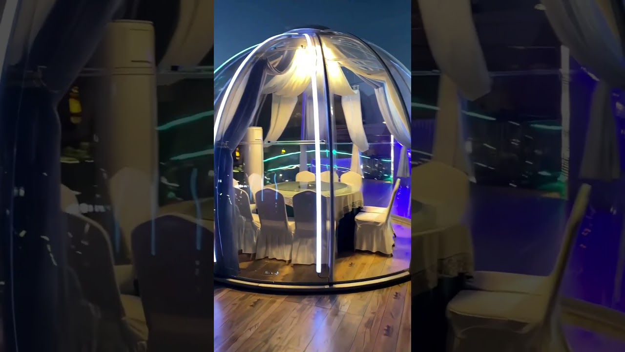 The dome is designed as a dining area for an outdoor restaurant, do you like it?🤔#dome #camping