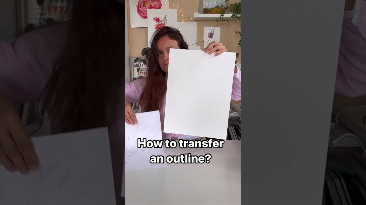 How to transfer an outline? #watercoloring #everydaywatercolor #paintingtips #linedrawing #art