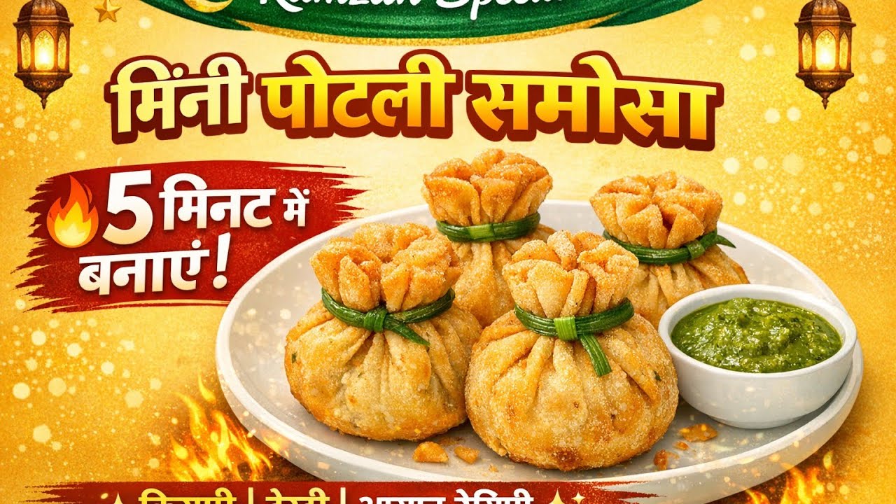 5 मिनट में Mini Potli Samosa | झटपट बनने वाला टेस्टी स्नैक😋💫Ramzan special 💫Jhat Pat Bnne Vala Sneak