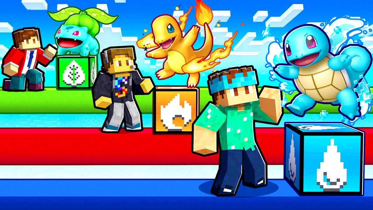 ELEMENTAL Pixelmon ГОНКА ПО УДАЧНЫМ БЛОКАМ в Minecraft PIXELMON!
