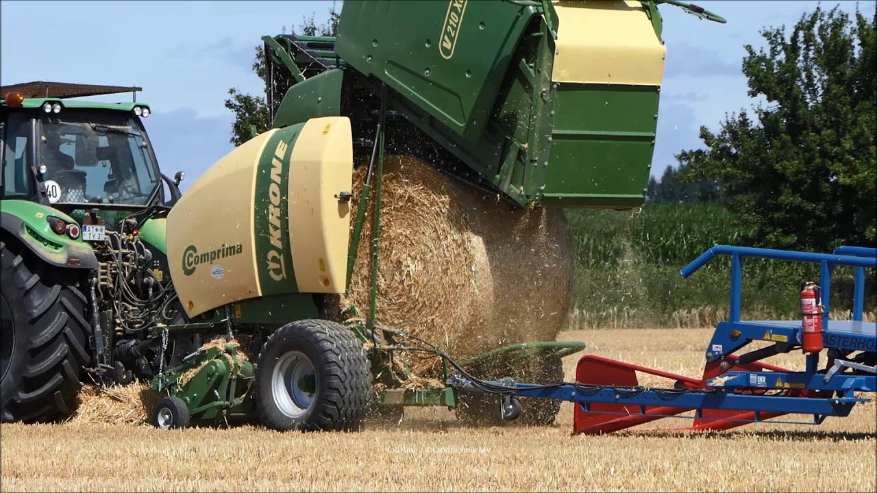 Deutz-Krone-Fasterholz / Stroh pressen - Baling 2018