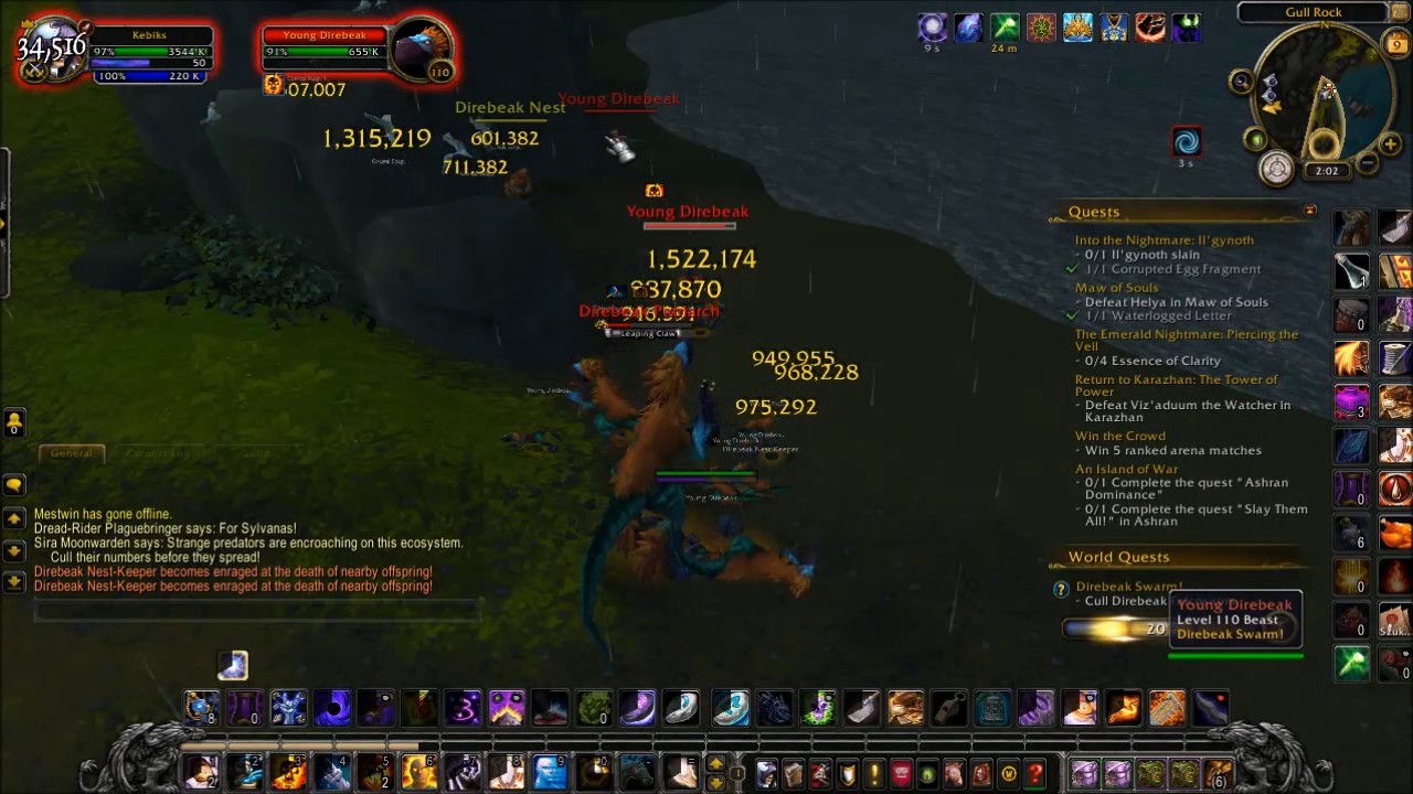 Direbeak Swarm! World Quest Stormheim World Of Warcraft