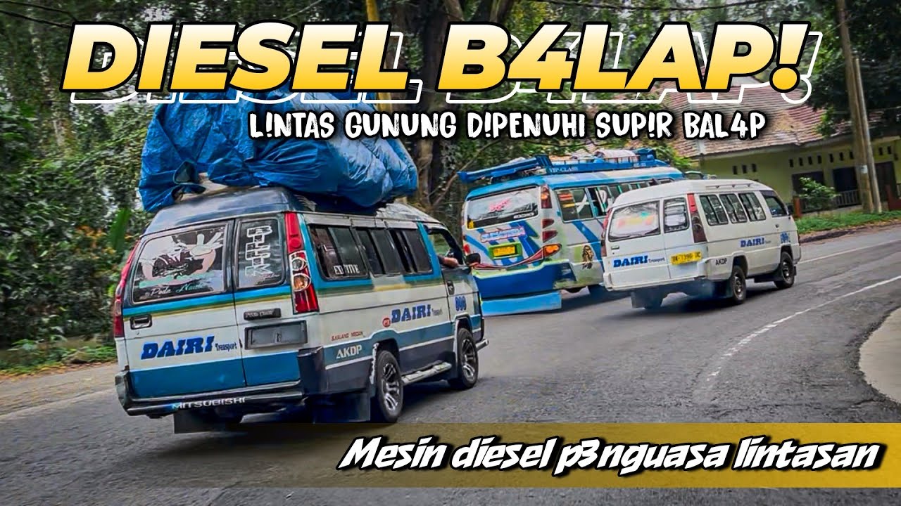JALUR BALAP !! Lintas gunung dipenuhi supir b4lap || Mesin diesel penguasa lintasan gunung 