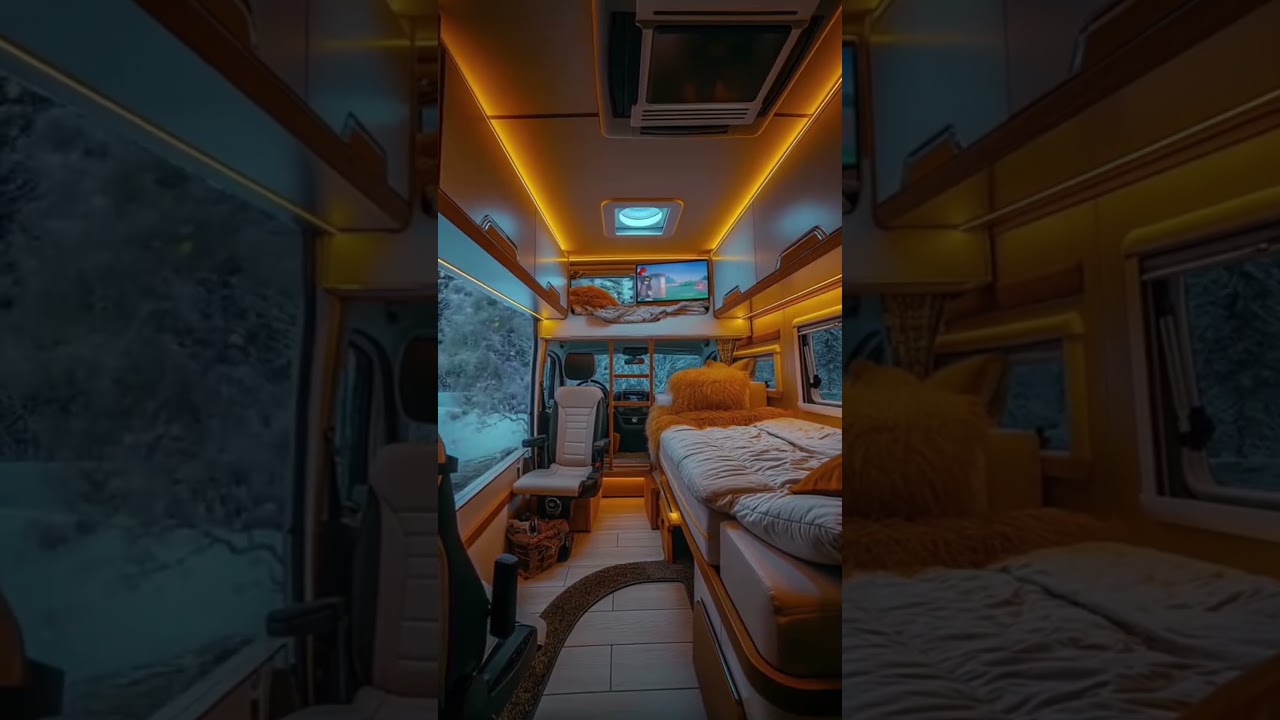 RV snow scene 