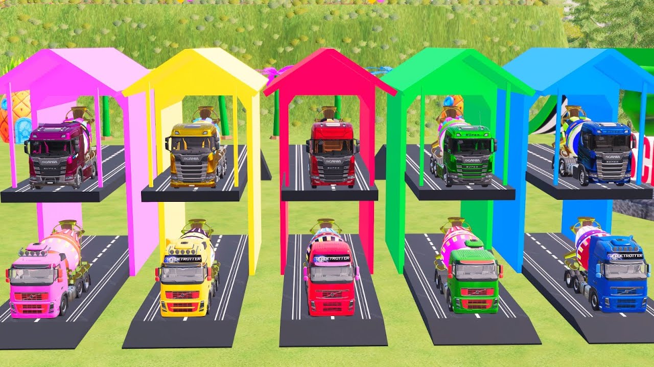 Flatbed McQueen | Transportation with Truck – Color Cars Challenge #17