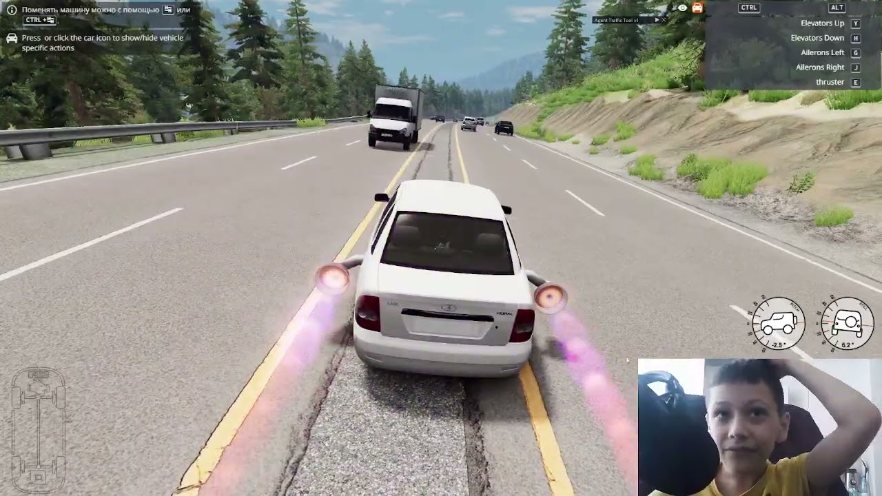 Мое первое видео по BeamNG Drive | САДИМ САМАЛЕТ НА ШОССЕ И МНОГОЕ ДРУГОЕ