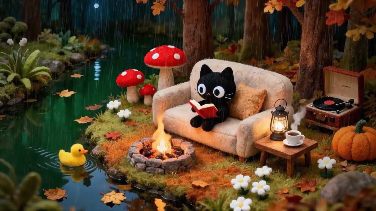 Rainy Jazz Lofi — Cozy Study Beats for Focus, Reading & Relaxation 🍂📚☕