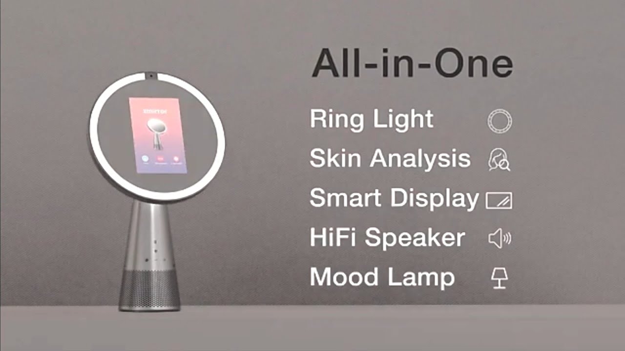 Zmirror all-in-one smart ring light mirror that comes with Alexa built-in and advanced skin analysis