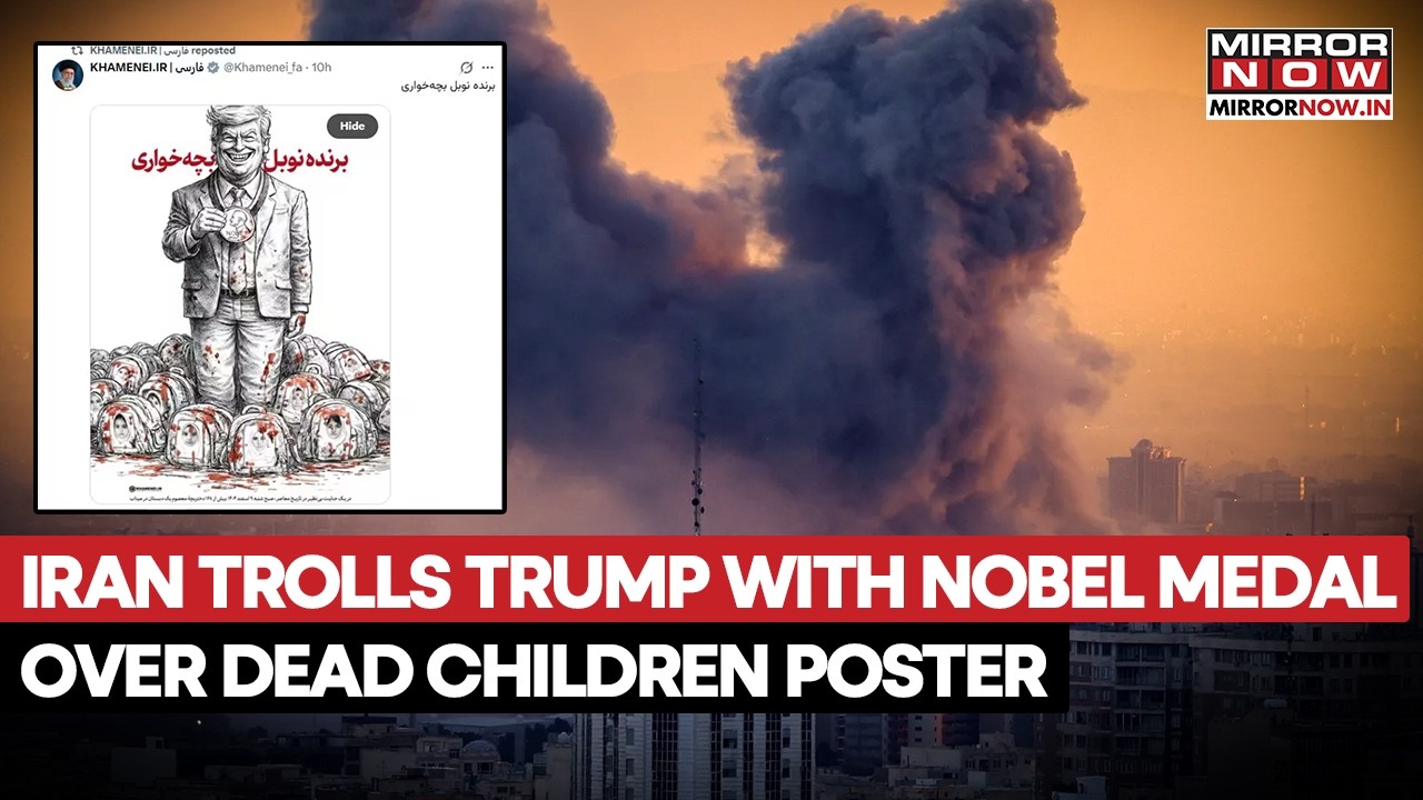 Trump Mocked By Iran With Nobel Medal Poster Over Dead Children After U.S. Strike Sparks Fury