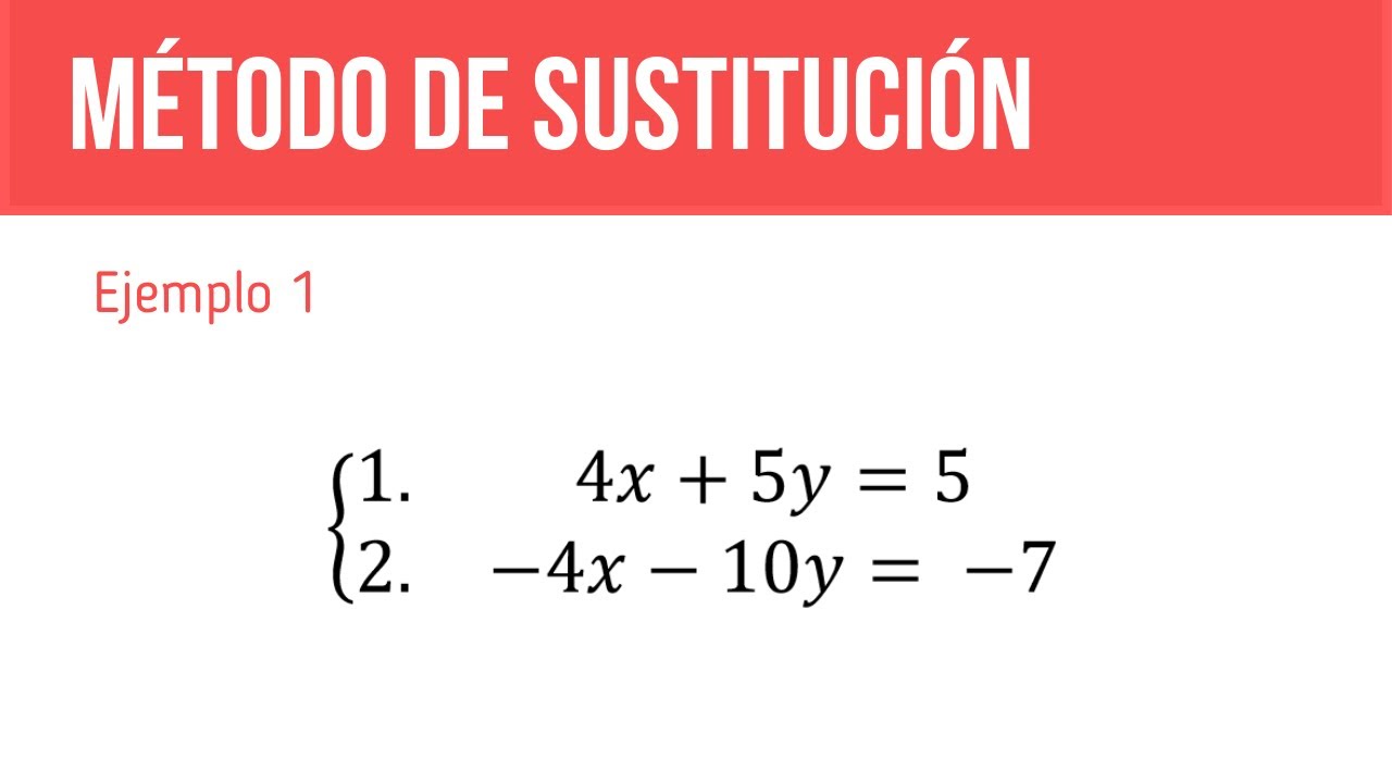 MÉTODO DE SUSTITUCIÓN EJEMPLO 1