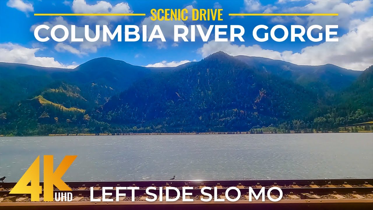 Road Trip in Columbia River Gorge Area - 4K Scenic Drive with Stunning Views (Left Side Slow Motion)