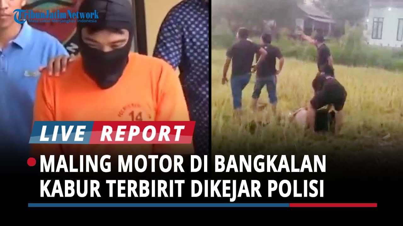 Plong Usai Buang Hajat, Maling Motor di Bangkalan Kabur Terbirit Dikejar Polisi, Warga Merangsek