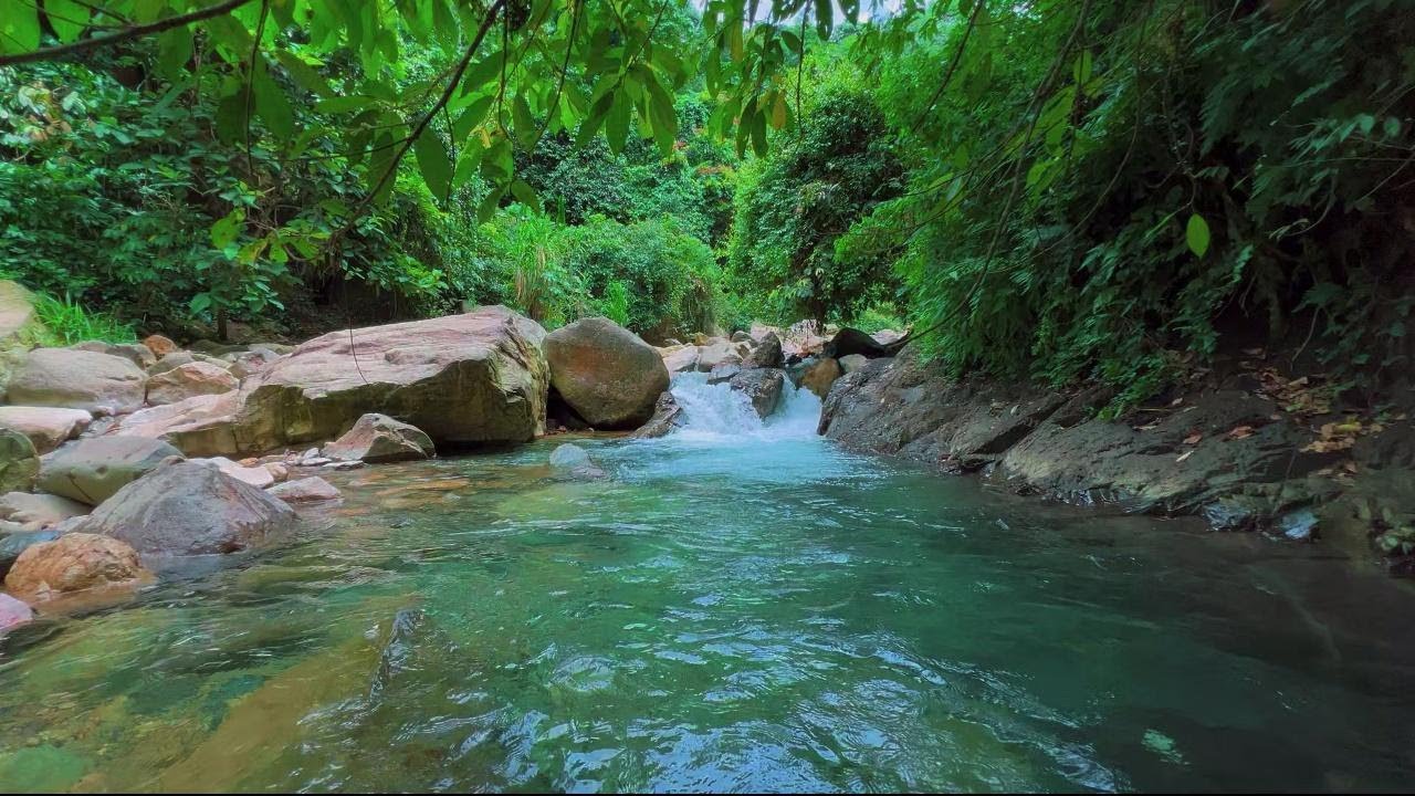 4K-HDR | River Stream Sounds for Sleeping & Stress Relief | Calm Water Ambience for Night Relaxation
