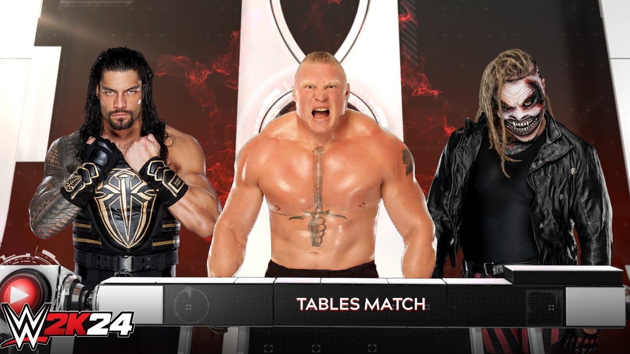 Full Match - Roman Reigns vs Brock Lesnar vs Fiend: Tables Match at Wrestlemania 31 | WWE 2k24 