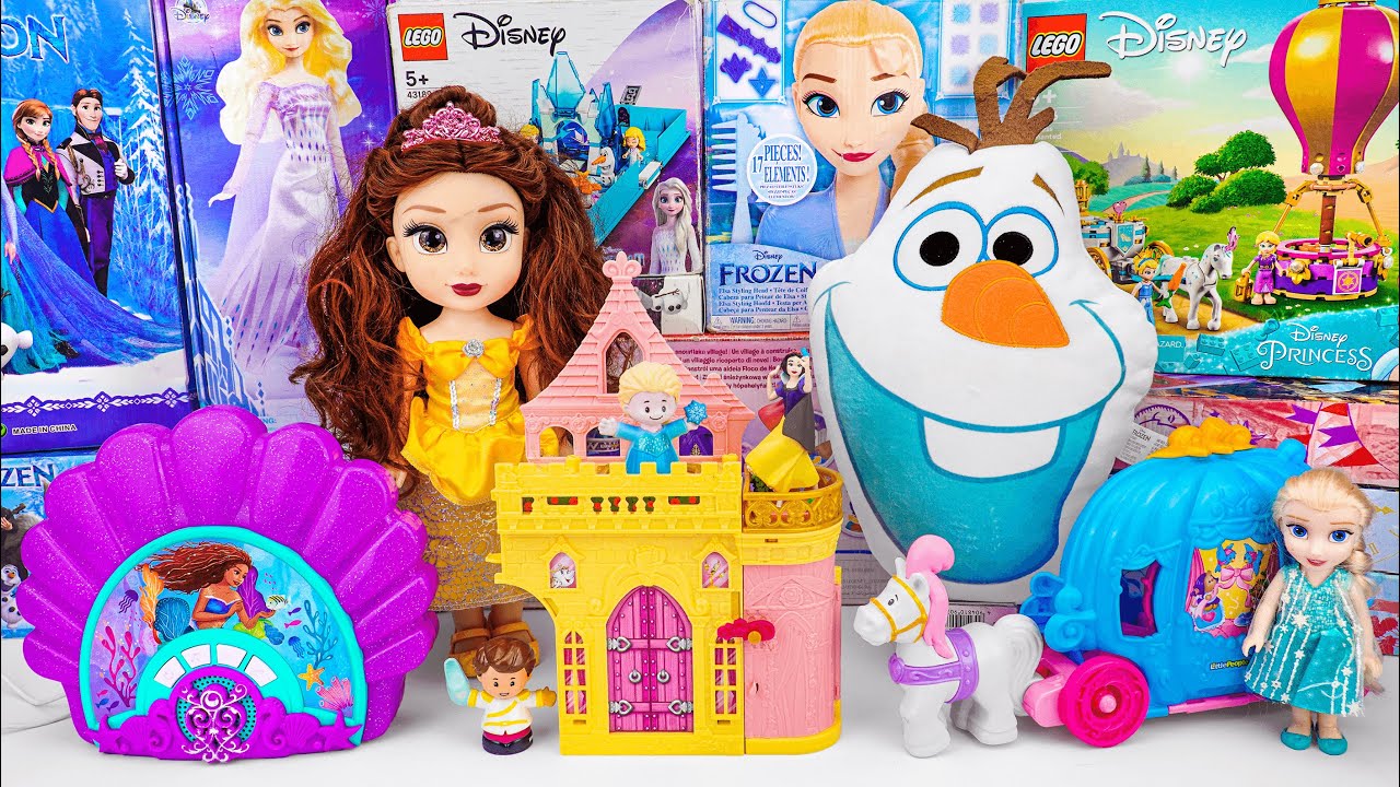Unboxing Disney Elsa, Ariel & Belle Toys | Ariel Sing-Along Boombox | Belle Stackable Castle Playset