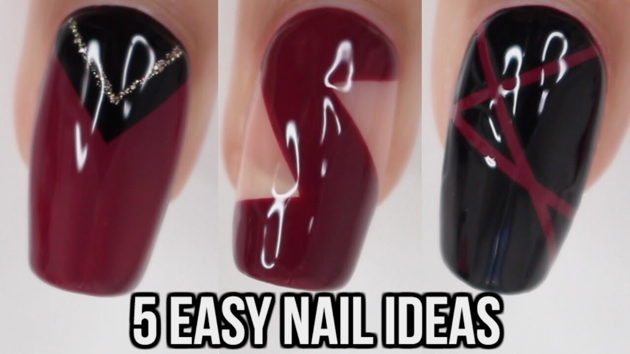 5 Easy Fall Nail Art Ideas! Maroon Nails