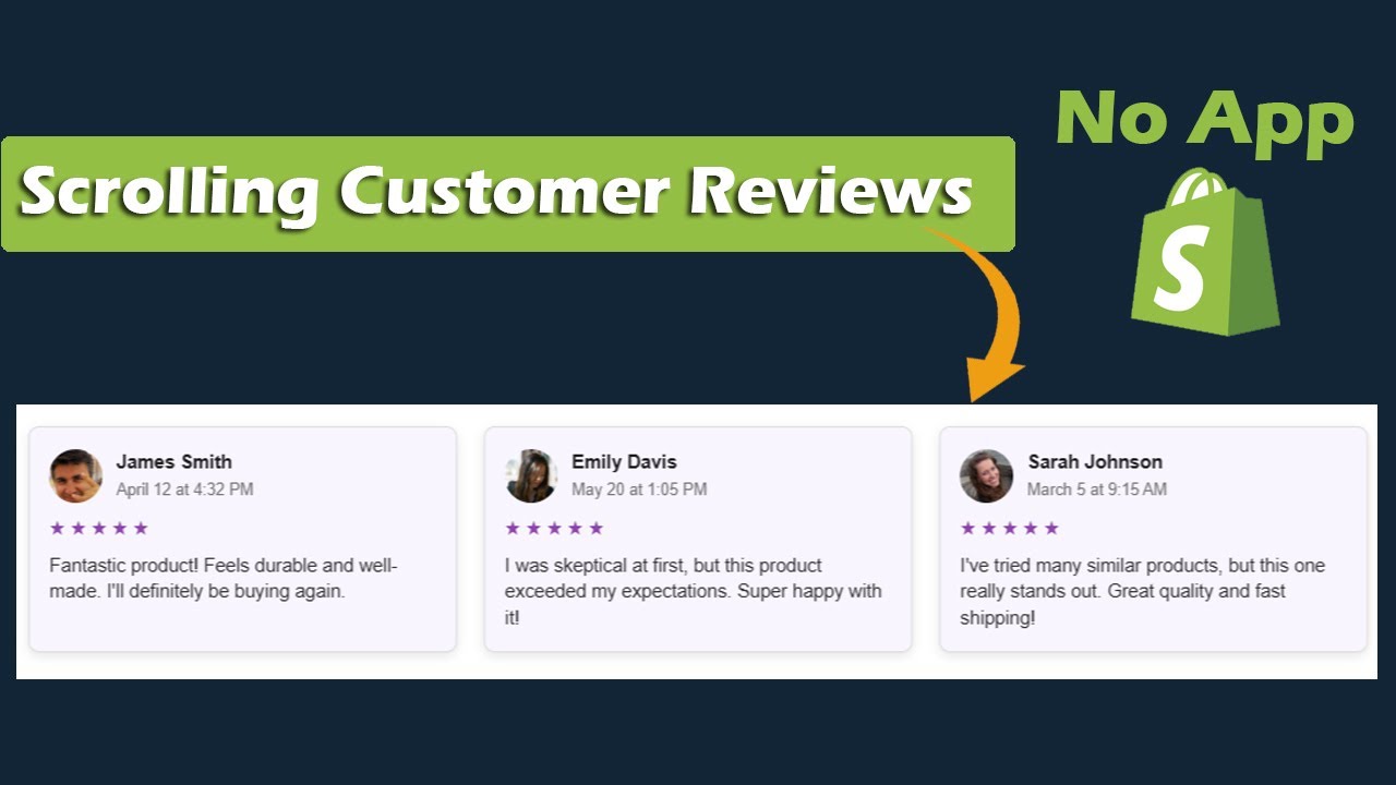 How to Add Auto Scrolling Customer Reviews in Shopify (No App)