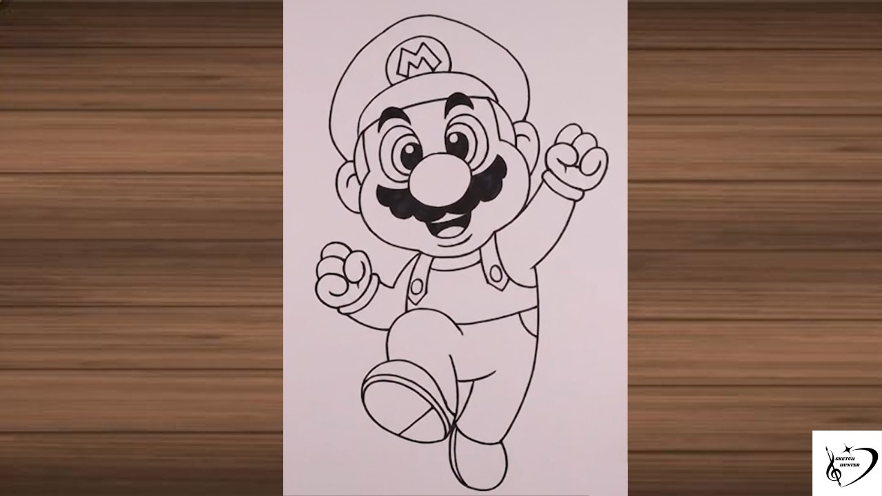 Draw Mario in Easy way | Sketch drawing Tutorial | Step-by-Step Super Mario Sketch for Beginners