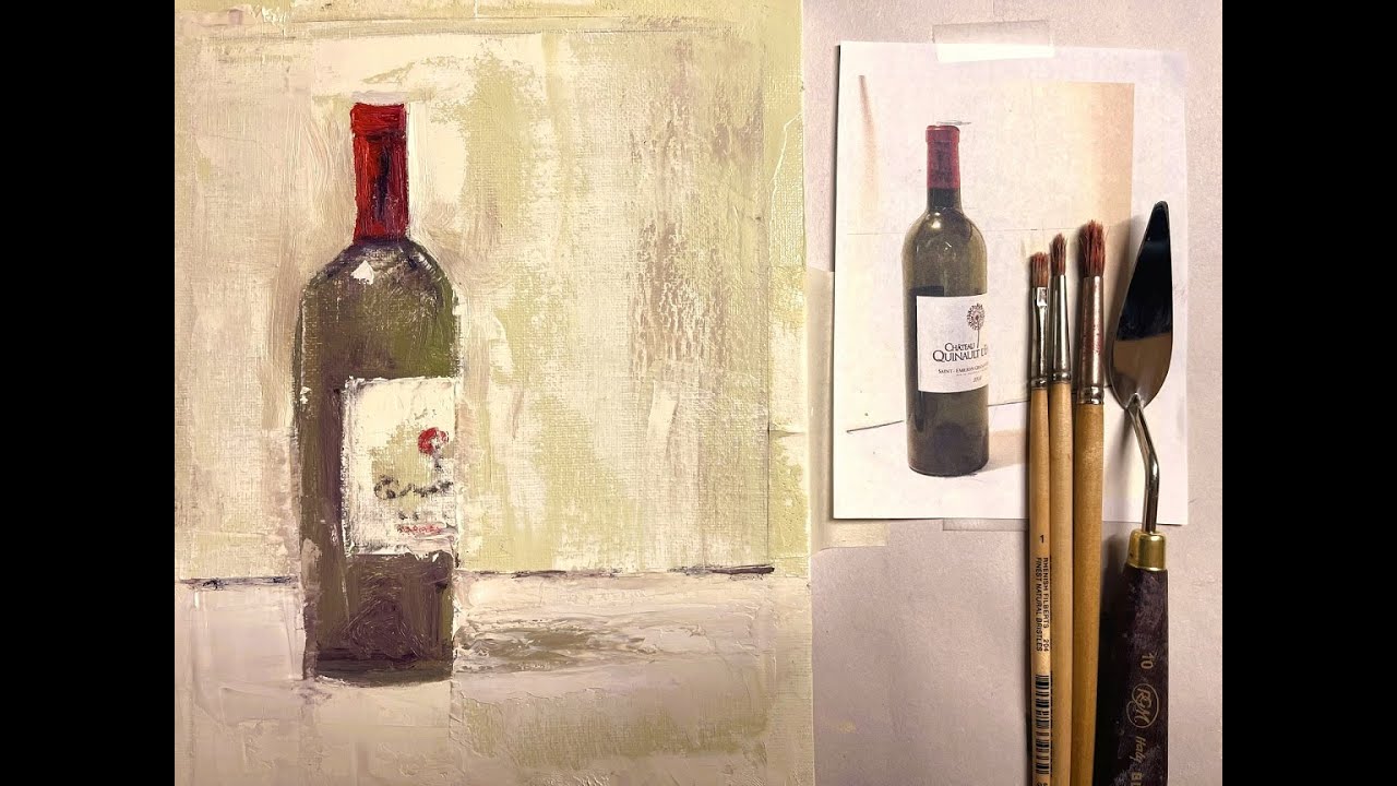 OIL PAINTING of a Wine Bottle and step by step commentary with Chris Petri