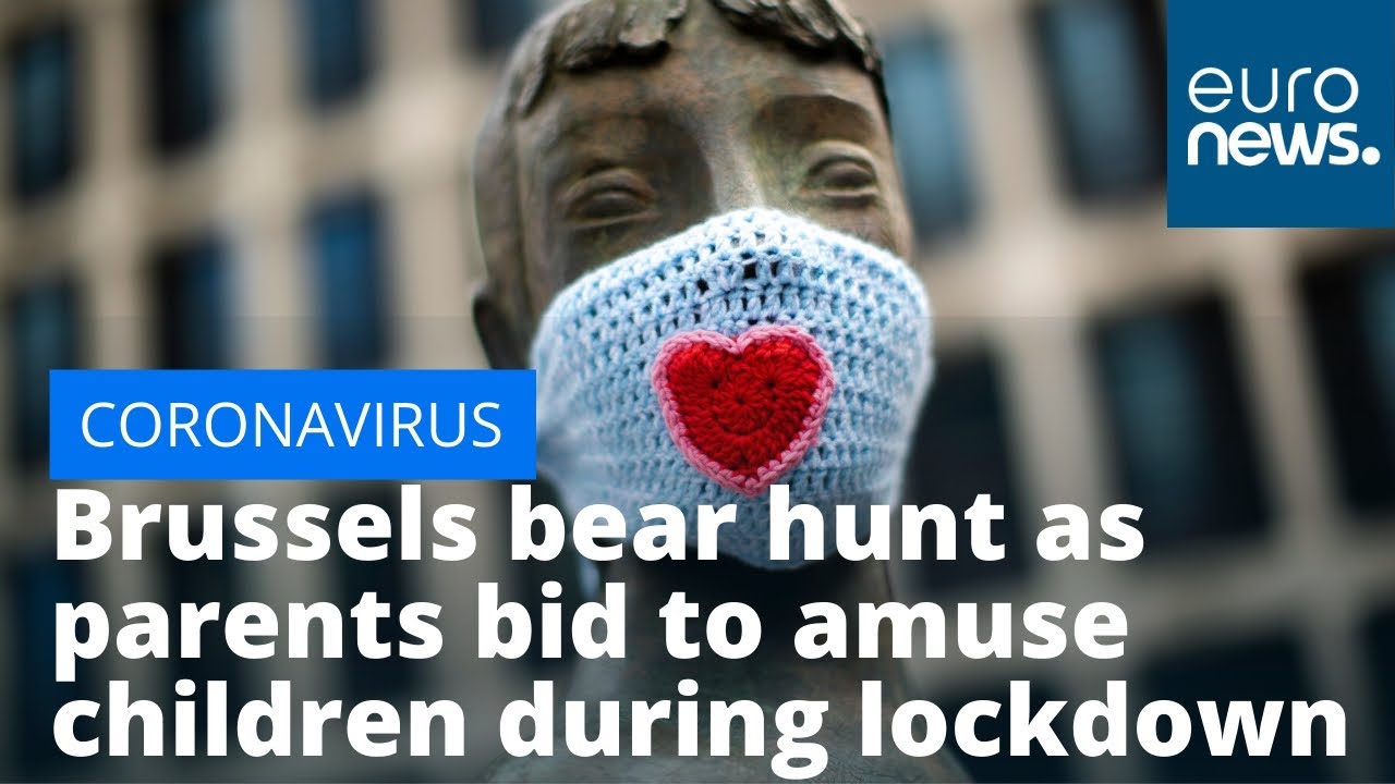 Brussels bear hunt as parents bid to amuse children during lockdown