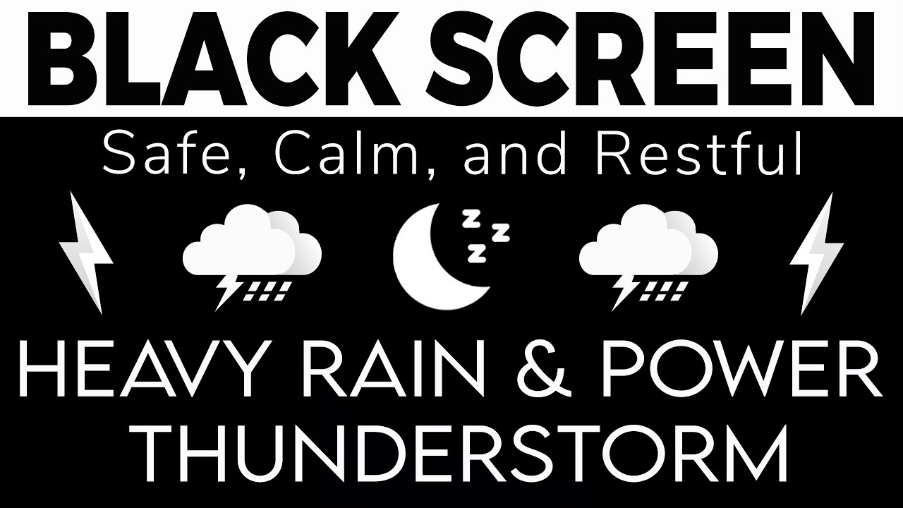 Heavy Rain and Power Thunderstorm for Sleeping | Black Screen 10 Hours | Safe, Calm, and Restful