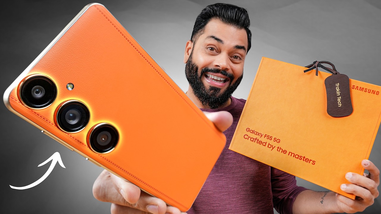 Samsung Galaxy F55 Unboxing & First Look ⚡Vegan Leather, 4+5Y Updates @ ₹24,999*