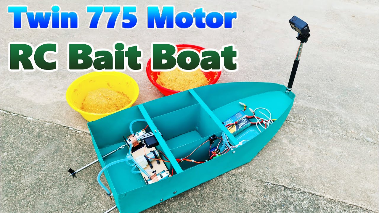 How To Make RC Bait Boat using Twin 775 Motor - Full Metal
