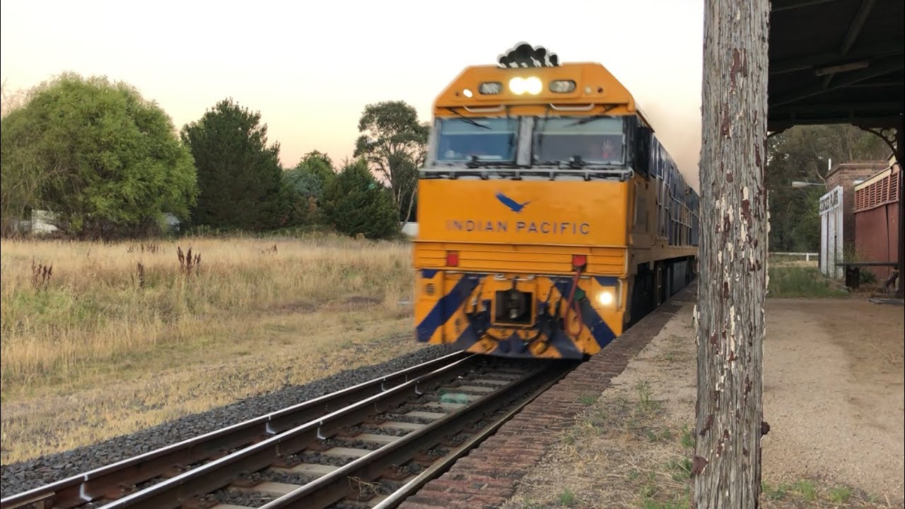Indian pacific passing gorges plains station