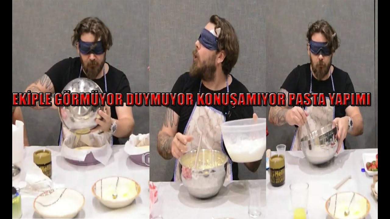 ELRAENN EKİPLE GÖZÜ KAPALI PASTA YAPIYOR