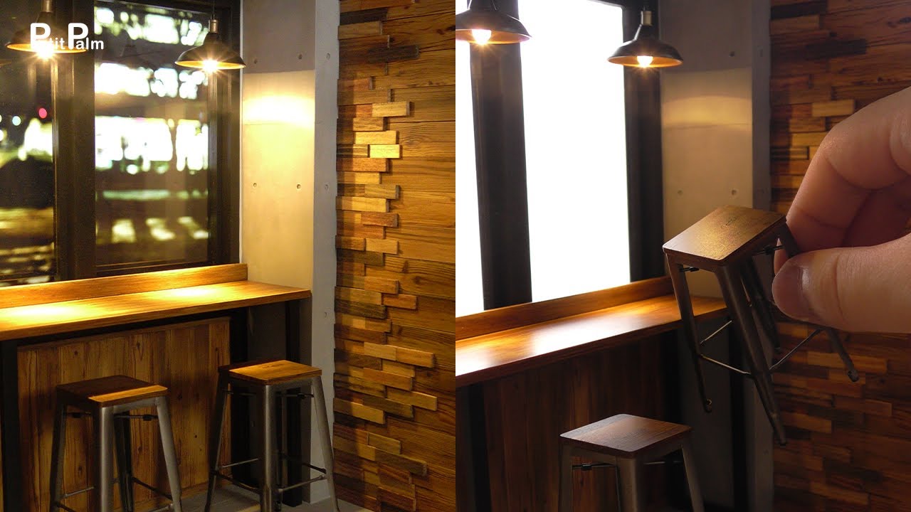 【Miniature Dollhouse】Cafe Display (Counter table by the window)