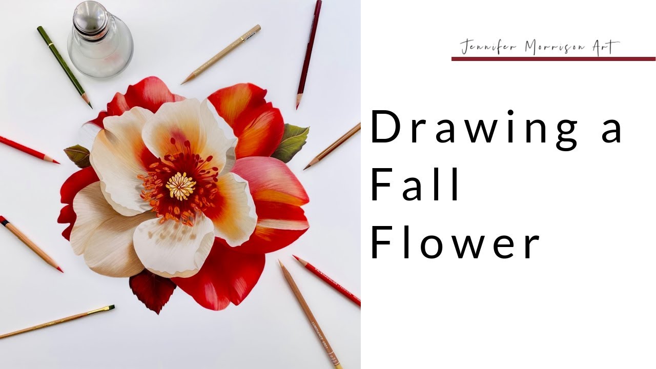 Drawing a Fall Flower using Colored Pencils and Copic Markers