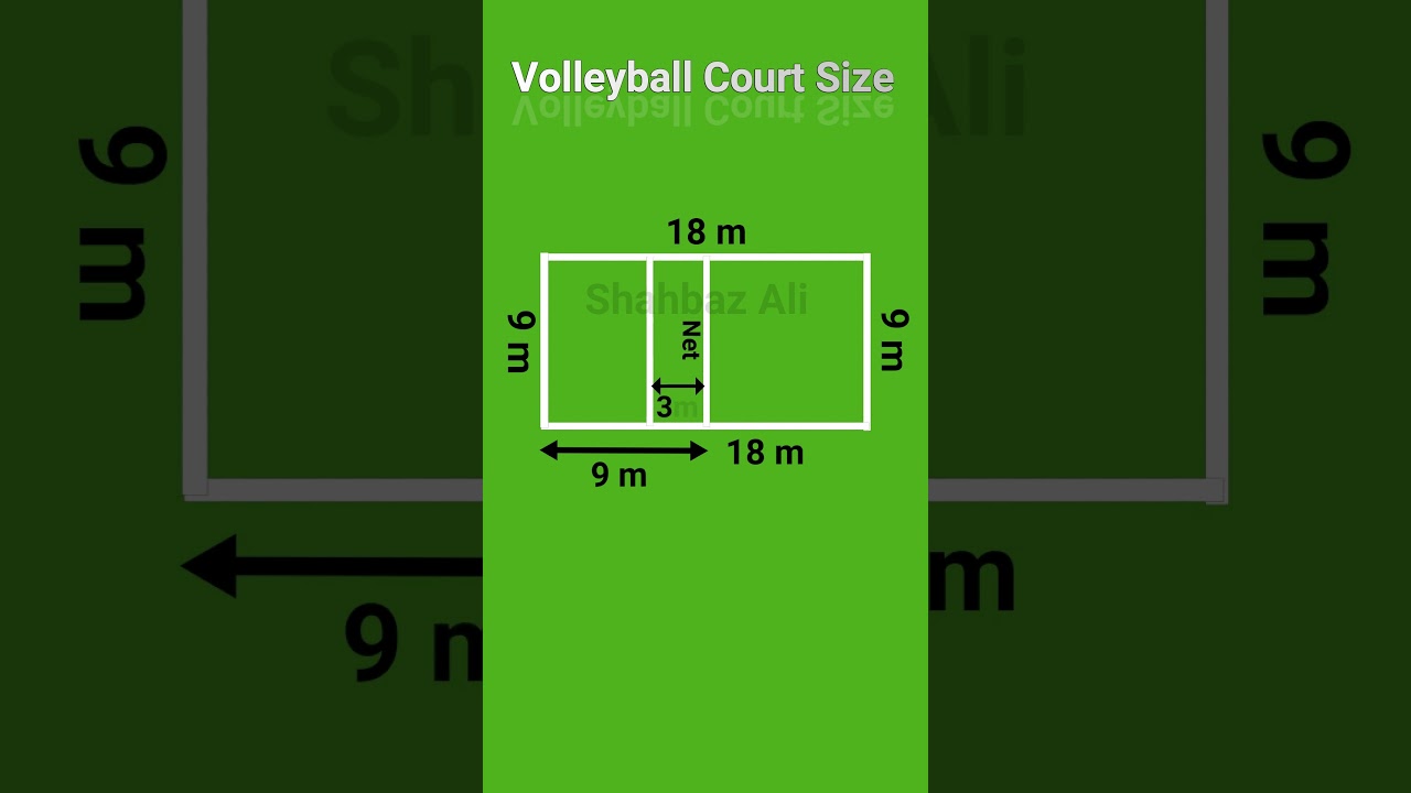 volleyball court size | volleyball court measurement | #shorts #shortvideo #volleyball #ytshorts