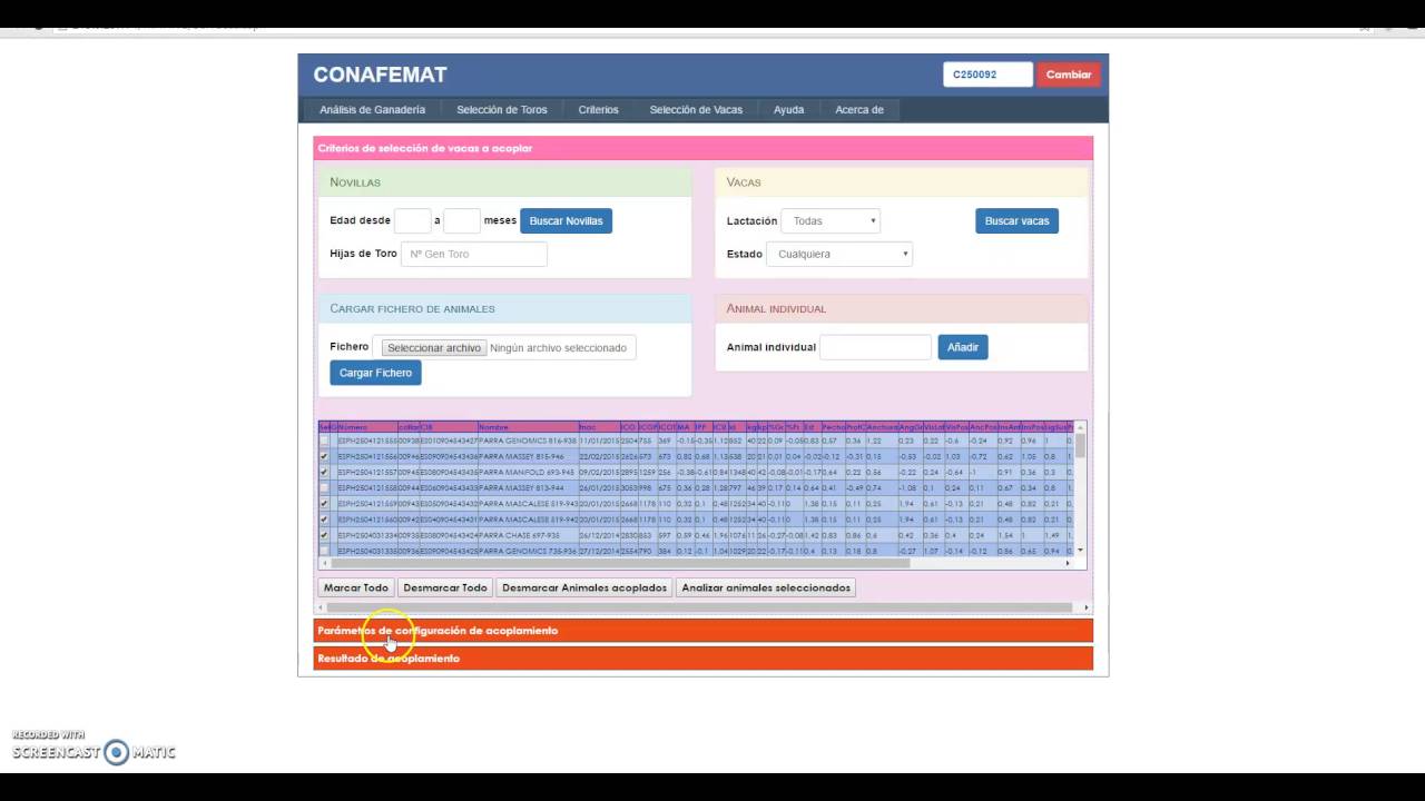 Tutorial de acoplamiento básico con CONAFEMAT